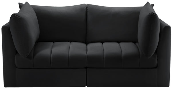 Jacob Velvet / Engineered Wood / Foam Contemporary Black Velvet Modular Sofa - 66" W x 34" D x 32" H