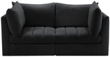 Jacob Velvet / Engineered Wood / Foam Contemporary Black Velvet Modular Sofa - 66" W x 34" D x 32" H
