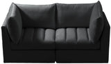 Jacob Velvet / Engineered Wood / Foam Contemporary Black Velvet Modular Sofa - 66" W x 34" D x 32" H