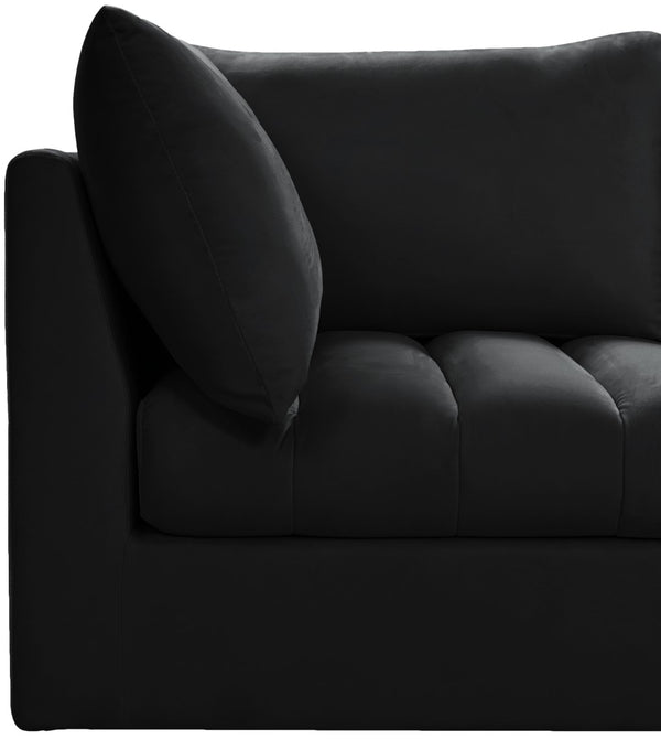 Jacob Velvet / Engineered Wood / Foam Contemporary Black Velvet Modular Sofa - 66" W x 34" D x 32" H