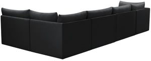 Jacob Velvet / Engineered Wood / Foam Contemporary Black Velvet Modular Sectional - 140" W x 71" D x 32" H