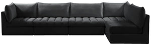Jacob Velvet / Engineered Wood / Foam Contemporary Black Velvet Modular Sectional - 140" W x 71" D x 32" H