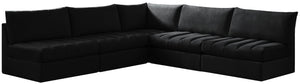 Jacob Velvet / Engineered Wood / Foam Contemporary Black Velvet Modular Sectional - 107" W x 108" D x 32" H