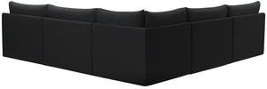 Jacob Velvet / Engineered Wood / Foam Contemporary Black Velvet Modular Sectional - 107" W x 108" D x 32" H