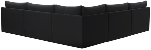 Jacob Velvet / Engineered Wood / Foam Contemporary Black Velvet Modular Sectional - 107" W x 108" D x 32" H