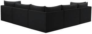 Jacob Velvet / Engineered Wood / Foam Contemporary Black Velvet Modular Sectional - 103" W x 104" D x 32" H