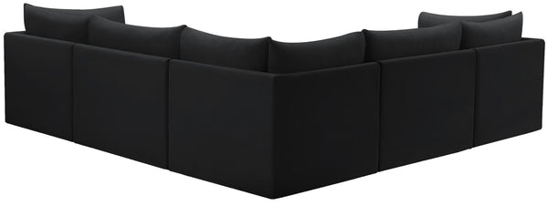Jacob Velvet / Engineered Wood / Foam Contemporary Black Velvet Modular Sectional - 103" W x 104" D x 32" H
