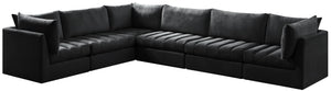Jacob Velvet / Engineered Wood / Foam Contemporary Black Velvet Modular Sectional - 140" W x 104" D x 32" H