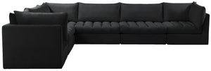Jacob Velvet / Engineered Wood / Foam Contemporary Black Velvet Modular Sectional - 140" W x 104" D x 32" H