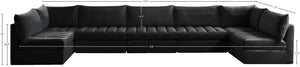 Jacob Velvet / Engineered Wood / Foam Contemporary Black Velvet Modular Sectional - 177" W x 71" D x 32" H