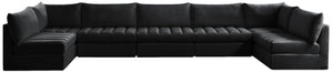 Jacob Velvet / Engineered Wood / Foam Contemporary Black Velvet Modular Sectional - 177" W x 71" D x 32" H