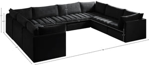Jacob Velvet / Engineered Wood / Foam Contemporary Black Velvet Modular Sectional - 140" W x 104" D x 32" H