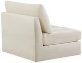 Jacob Velvet / Engineered Wood / Foam Contemporary Cream Velvet Armless - 37" W x 34" D x 32" H