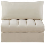 Jacob Velvet / Engineered Wood / Foam Contemporary Cream Velvet Armless - 37" W x 34" D x 32" H