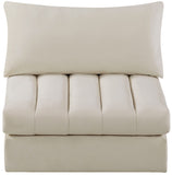 Jacob Velvet / Engineered Wood / Foam Contemporary Cream Velvet Armless - 37" W x 34" D x 32" H