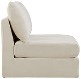 Jacob Velvet / Engineered Wood / Foam Contemporary Cream Velvet Armless - 37" W x 34" D x 32" H