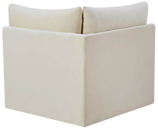 Jacob Velvet / Engineered Wood / Foam Contemporary Cream Velvet Corner - 33" W x 34" D x 32" H