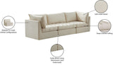 Jacob Velvet / Engineered Wood / Foam Contemporary Cream Velvet Modular Sofa - 103" W x 34" D x 32" H