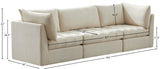 Jacob Velvet / Engineered Wood / Foam Contemporary Cream Velvet Modular Sofa - 103" W x 34" D x 32" H