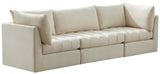 Jacob Velvet / Engineered Wood / Foam Contemporary Cream Velvet Modular Sofa - 103" W x 34" D x 32" H