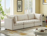 Jacob Velvet / Engineered Wood / Foam Contemporary Cream Velvet Modular Sofa - 103" W x 34" D x 32" H