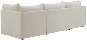 Jacob Velvet / Engineered Wood / Foam Contemporary Cream Velvet Modular Sofa - 103" W x 34" D x 32" H