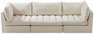 Jacob Velvet / Engineered Wood / Foam Contemporary Cream Velvet Modular Sofa - 103" W x 34" D x 32" H