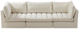 Jacob Velvet / Engineered Wood / Foam Contemporary Cream Velvet Modular Sofa - 103" W x 34" D x 32" H