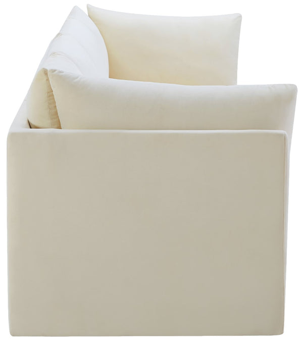 Jacob Velvet / Engineered Wood / Foam Contemporary Cream Velvet Modular Sofa - 103" W x 34" D x 32" H