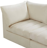 Jacob Velvet / Engineered Wood / Foam Contemporary Cream Velvet Modular Sofa - 140" W x 34" D x 32" H