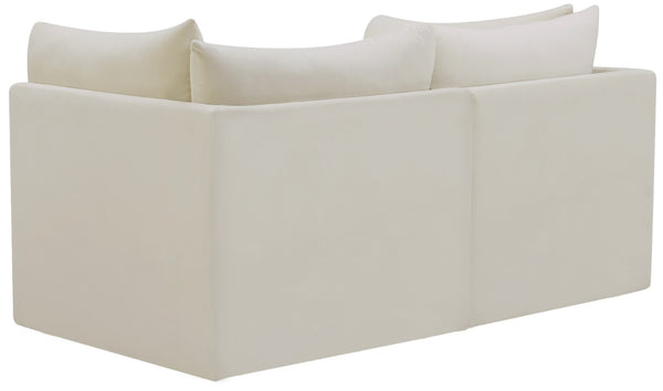 Jacob Velvet / Engineered Wood / Foam Contemporary Cream Velvet Modular Sofa - 66" W x 34" D x 32" H