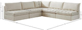 Jacob Velvet / Engineered Wood / Foam Contemporary Cream Velvet Modular Sectional - 107" W x 108" D x 32" H