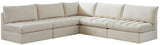 Jacob Velvet / Engineered Wood / Foam Contemporary Cream Velvet Modular Sectional - 107" W x 108" D x 32" H