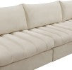 Jacob Velvet / Engineered Wood / Foam Contemporary Cream Velvet Modular Sectional - 103" W x 104" D x 32" H