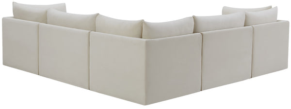 Jacob Velvet / Engineered Wood / Foam Contemporary Cream Velvet Modular Sectional - 103" W x 104" D x 32" H