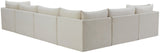 Jacob Velvet / Engineered Wood / Foam Contemporary Cream Velvet Modular Sectional - 140" W x 104" D x 32" H