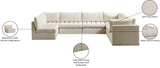 Jacob Velvet / Engineered Wood / Foam Contemporary Cream Velvet Modular Sectional - 140" W x 104" D x 32" H