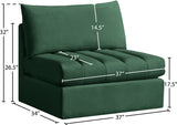 Jacob Velvet / Engineered Wood / Foam Contemporary Green Velvet Armless - 37" W x 34" D x 32" H