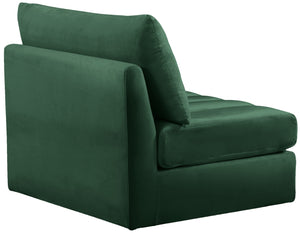 Jacob Velvet / Engineered Wood / Foam Contemporary Green Velvet Armless - 37" W x 34" D x 32" H