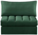 Jacob Velvet / Engineered Wood / Foam Contemporary Green Velvet Armless - 37" W x 34" D x 32" H