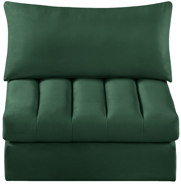 Jacob Velvet / Engineered Wood / Foam Contemporary Green Velvet Armless - 37" W x 34" D x 32" H
