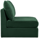 Jacob Velvet / Engineered Wood / Foam Contemporary Green Velvet Armless - 37" W x 34" D x 32" H