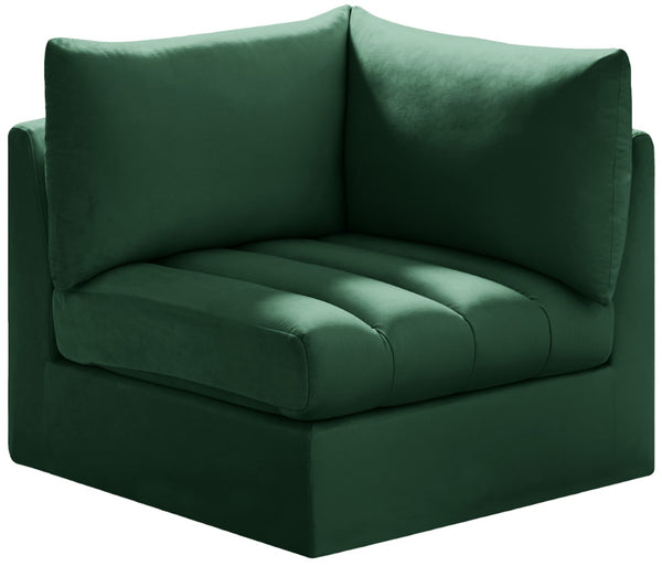 Jacob Velvet / Engineered Wood / Foam Contemporary Green Velvet Corner - 33" W x 34" D x 32" H