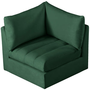 Jacob Velvet / Engineered Wood / Foam Contemporary Green Velvet Corner - 33" W x 34" D x 32" H