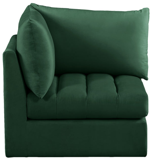 Jacob Velvet / Engineered Wood / Foam Contemporary Green Velvet Corner - 33" W x 34" D x 32" H