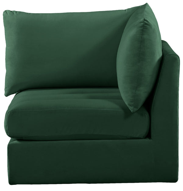 Jacob Velvet / Engineered Wood / Foam Contemporary Green Velvet Corner - 33" W x 34" D x 32" H