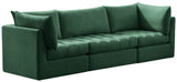 Jacob Velvet / Engineered Wood / Foam Contemporary Green Velvet Modular Sofa - 103" W x 34" D x 32" H