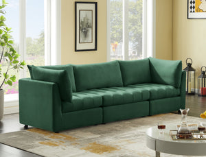 Jacob Velvet / Engineered Wood / Foam Contemporary Green Velvet Modular Sofa - 103" W x 34" D x 32" H