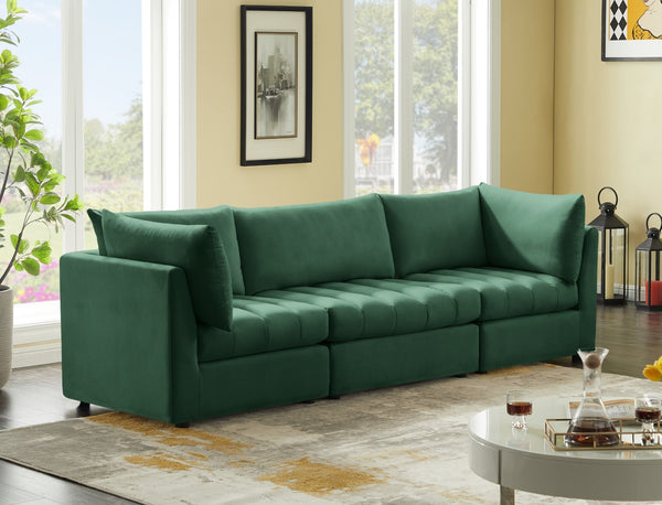 Jacob Velvet / Engineered Wood / Foam Contemporary Green Velvet Modular Sofa - 103" W x 34" D x 32" H