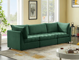 Jacob Velvet / Engineered Wood / Foam Contemporary Green Velvet Modular Sofa - 103" W x 34" D x 32" H